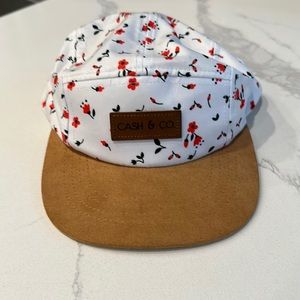 Cash & Co. toddler boy or girl hat. Floral print. Suede brim